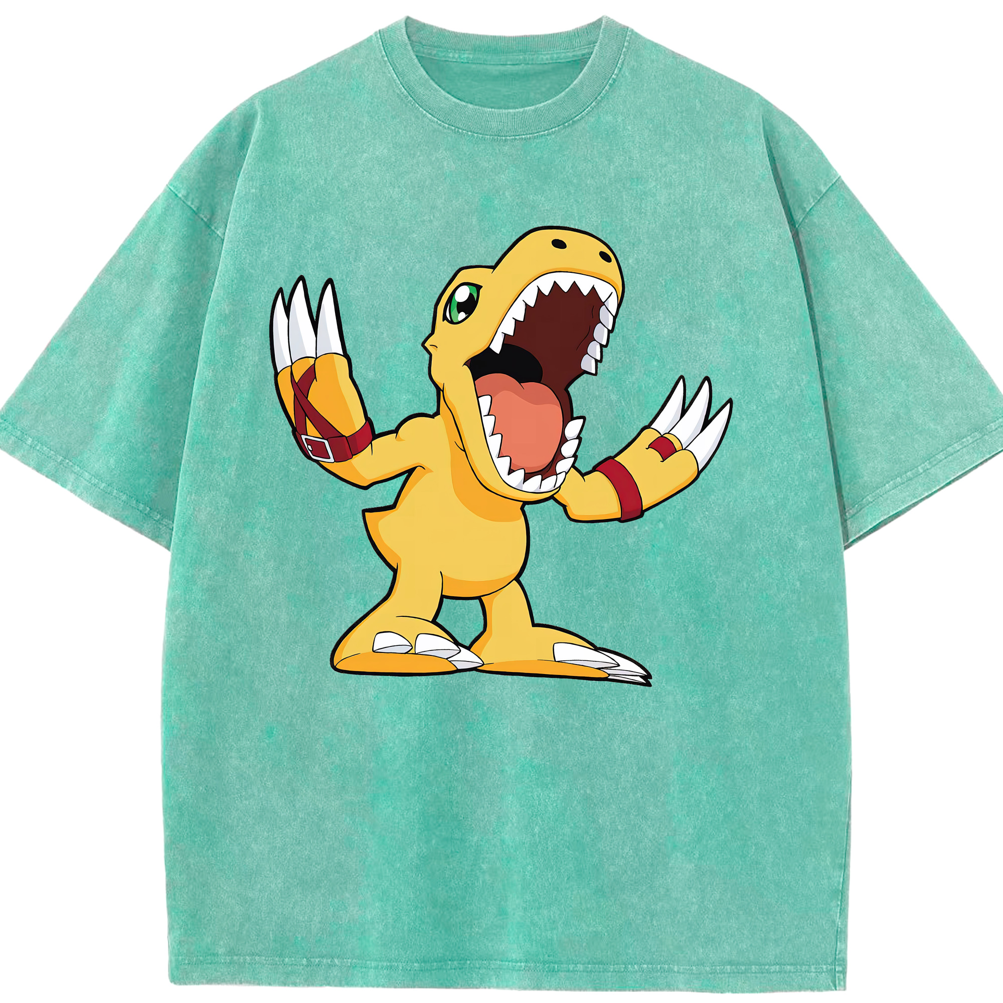 （画像用） Digimon デジタルモンスター/デジモン 綿100% ヴィンテージ風 半袖Tシャツ（フロントプリント）